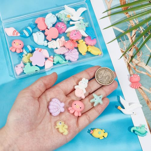 Dijes De Resina De Animales Marinos, 56 Piezas Colores