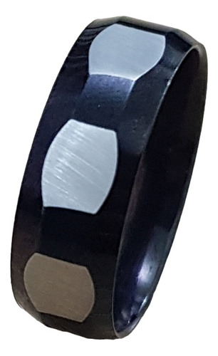 Anillos Hombre Plateado Negro Acero Cadena 4 Mr.bou