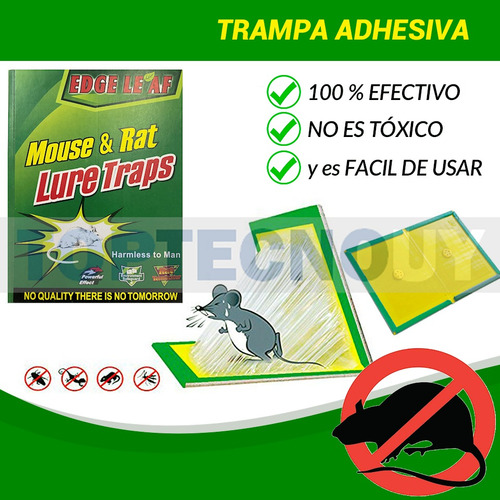 Imagen 2 de 4 de Trampa Para Ratas Y Ratones Pegamento Sin Veneno Adhesivas ®