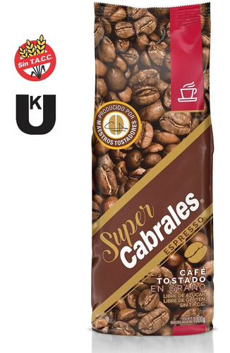 Imagen 2 de 7 de Cafe Grano Super Cabrales Espresso 1kg Tostado