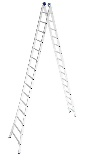 Escada De Alumínio Mor Extensível, 2 X 15 Degraus Cor Cinza 7,57 M