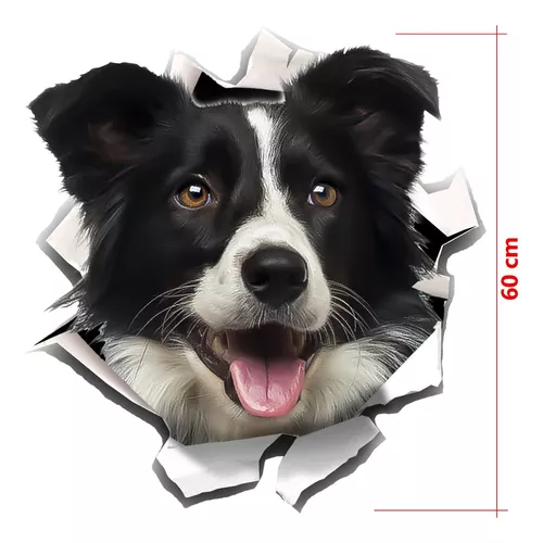 Adesivo Decorativo De Porta - Cachorro Border Collie