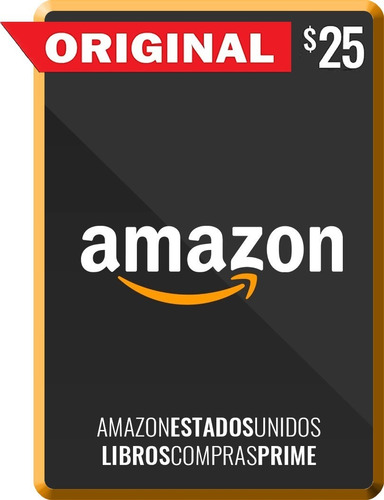 Amazon Tarjeta 25 Dólares Prepaga Gift Card Código Original