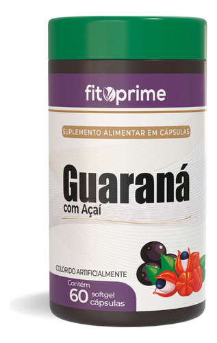 Guaraná Com Açai 60 Cápsulas 750mg Fitoprime Sabor Sem sabor