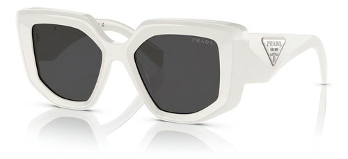 Gafas de sol Prada Catwalk Talc Pr 14zs 1425s0 50, color blanco, montura blanca, color varilla blanca, color lente blanca, color gris, diseño oceánico