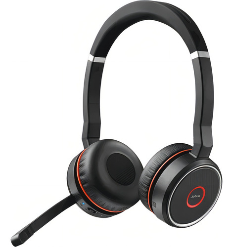 Audífonos Jabra Inalambricos Con Microfono Bluetooth Ne /vc Color Negro/rojo Color De La Luz N/a