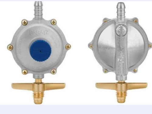 Imagem 2 de 4 de Regulador Registro Válvula Gas 2kg Papaiz C/ Mangueira 1,25m