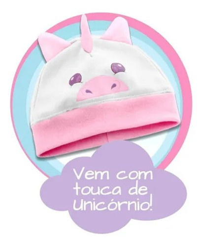 Boneca Unicornio Com Acessorios Toquinha Roma 