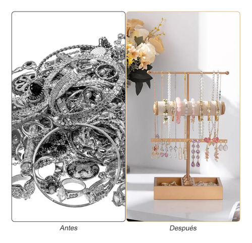 Joyero De Collares Y Porta Pulseras De 3 Niveles Para Mujer