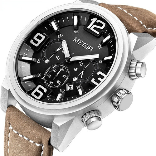 Reloj Megir For Hombre Cronógrafo Luminoso Resistente Al .