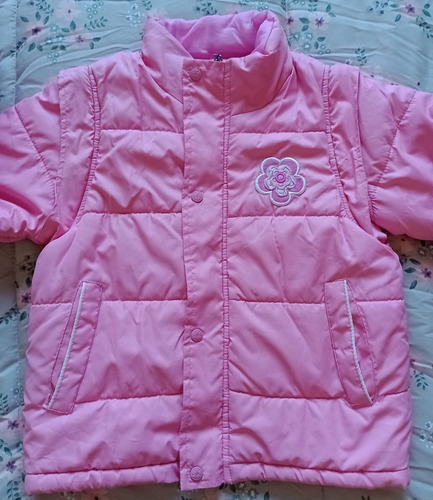 Yamp Parka Niña Rosada Talla 8 Mangas Desmontable Impecable 