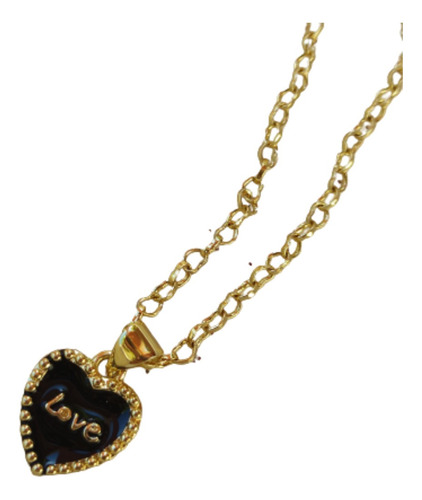 Cadenita Corazón Love En Oro Laminado 