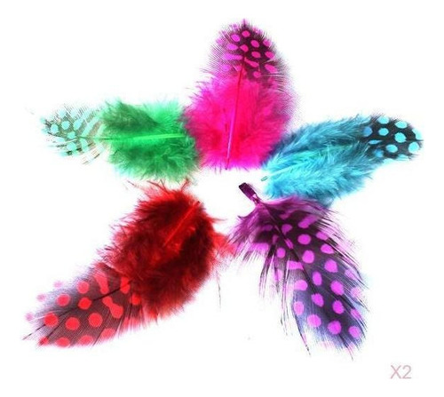 100x Plumas De Gallina Guinea Decor Ropa Boda Sombrero Color