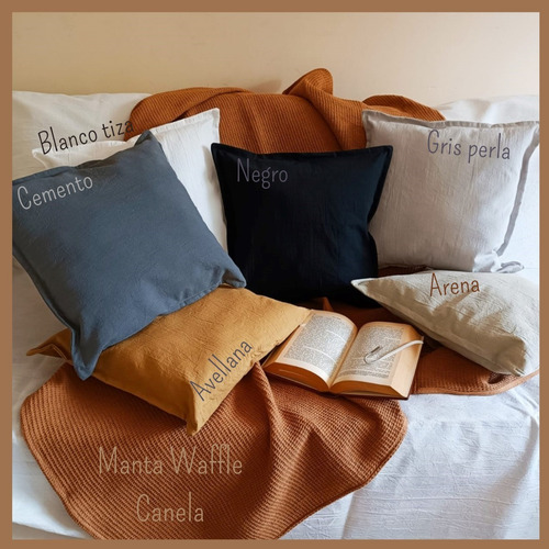 Imagen 7 de 10 de Funda Almohadón 50x50 Tusor Con Cierre Nórdicos Decorativos