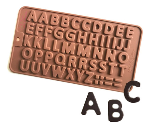 Molde Silicona Abecedario 48 Letras Finitas P Chocolate  Abc