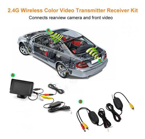 Imagen 5 de 7 de 2.4g Transmisor Inalámbrico Receptor Kit Para Reversa Del