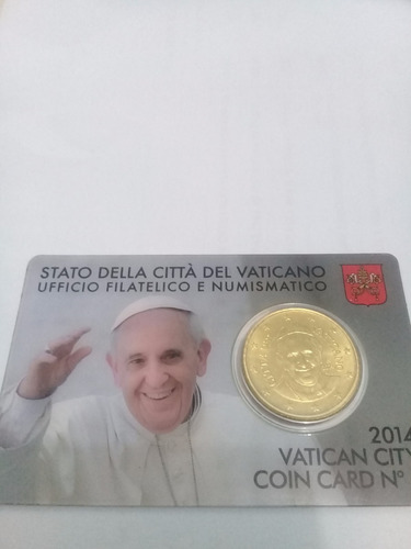 Cartão/blister Com Moeda Do Vaticano. Papa Francisco. Proof.