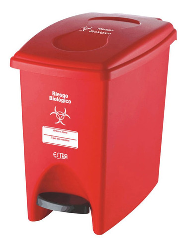 Canecas Pedal 10l Rojo Riesgo Biologico