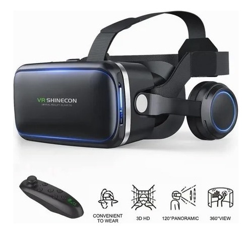 Óculos Vr Realidade Virtual 3d Com Fone De Ouvido E Controle