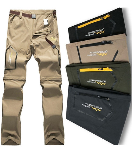 Pantalón Hombre Impermeable Trekking Montaña Viaje Turismo