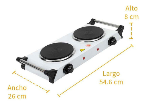 Parrilla Eléctrica 2 Quemadores De Disco Con Asa