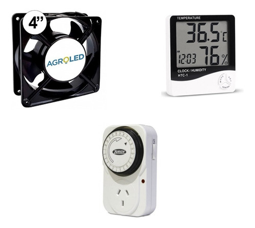 Accesorios Indoor Cooler 4p 220v Timer Termohigrometro