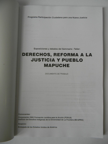 Derechos Reforma Justicia Y Pueblo Mapuche 2002 (Usado)