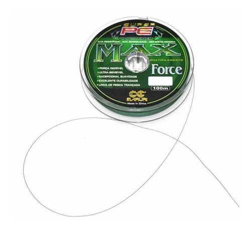 Linha De Pesca Multifilamento 300m Max Force 4 Fios 0,60mm