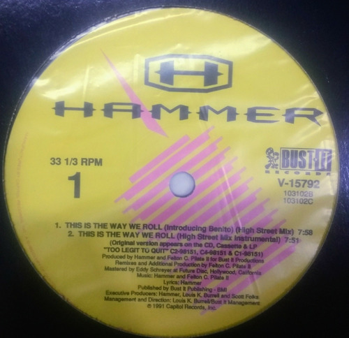 Hammer This Is The Way We Roll Maxi Vinilo Original 