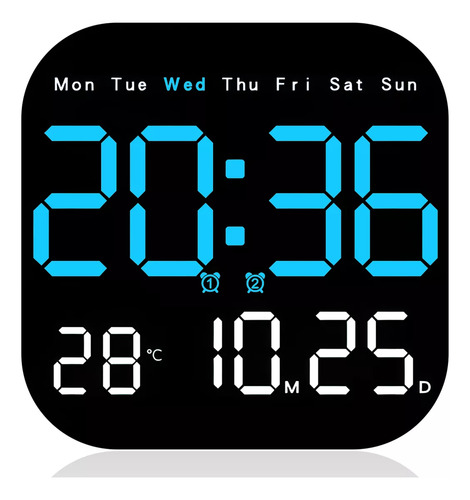 WELAGO® Reloj Digital Led Con Fecha, Temperatura, Alarma Y Control