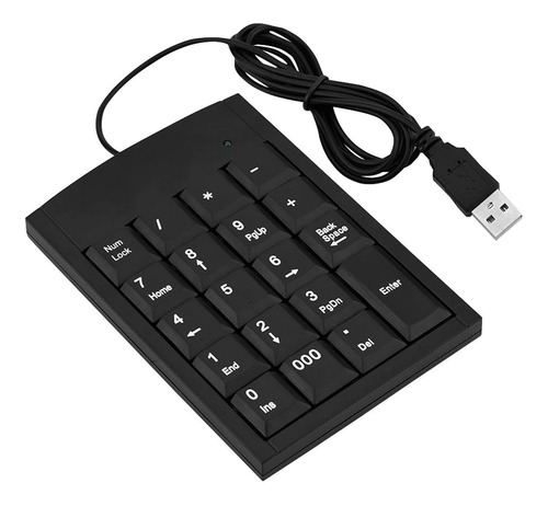 Mini Teclado Numerico Usb Portatil 19 Para Laptop Negro