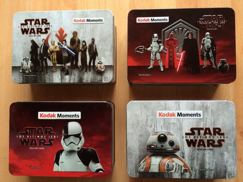 Set De 4 Cajas De Lamina Star Wars The Last Jedi Kodak Prom 