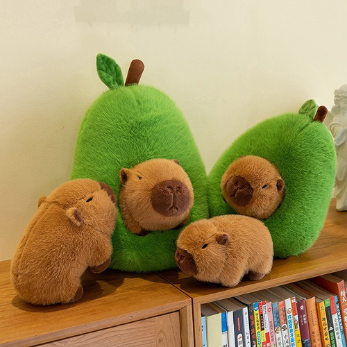 Brinquedo De Pelúcia Fofo Com Abacate E Capivara De 35 Cm