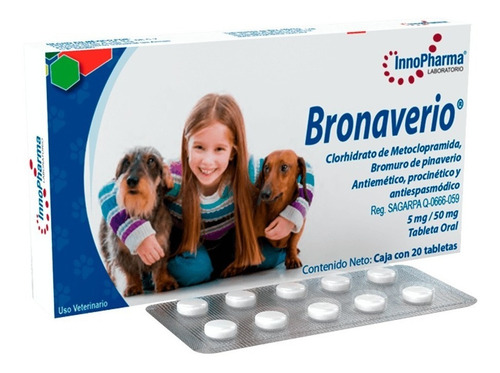 Imagen 1 de 2 de Bronaverio P/ Perros 20 Tabletas 50 Mg. Innopharma