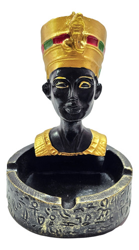 Cenicero Egicipcio Decoracion Dorado Vintage Nefertiti 