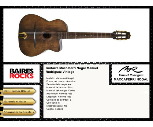 Guitarra Maccaferri Nogal Manuel Rodriguez Vintage Cuo