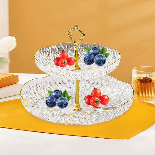 Bandeja De Placa De Frutas Que Servem 2 Nível Claro
