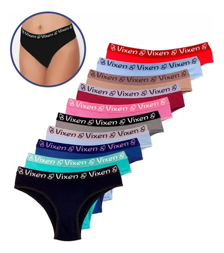 MLB 4184412589 Kit 10 Calcinhas De Algodo Feminina Adulto Cos Largo Lisas JM