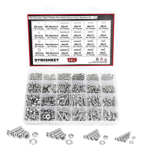 Dywishkey Kit Surtido De Tornillos Phillips De Cabeza De Cac