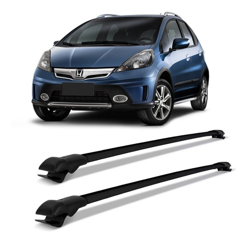 Rack De Teto Travessa Honda Fit Twist 12/17 Slim Preto 45kg