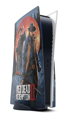 Skin Adesivo Ps5 Com Disco 2 Controles Red Dead Redemption 4