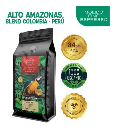 1 Kg Cafe Orgánico Alto Amazonas Lanzamiento -60% Off Grano