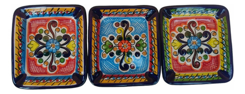 Set De Tres Ceniceros Talavera Poblana - Arteimperyal 