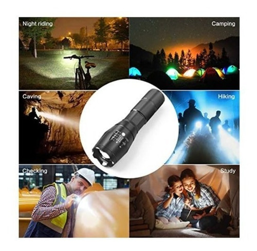 Linterna Led T6, Base Bicicleta, Pila Y Cargador