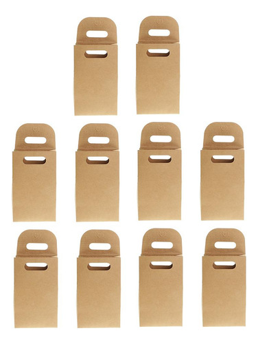 10 Piezas De Papel Kraft Dulces Presentes Bolsas Caja De