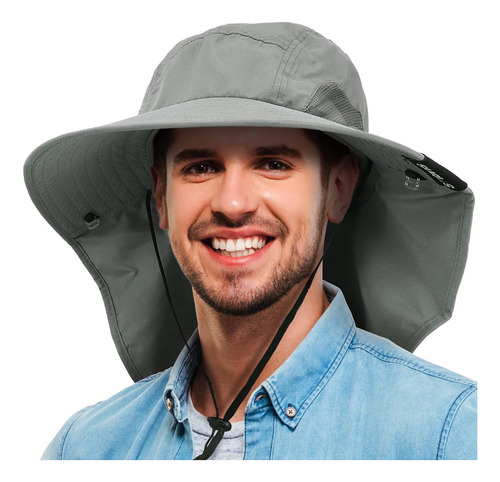 Sombrero Para El Sol De Ala Ancha Para Hombre Con Solapa Par