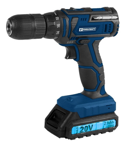 Taladro Inalámbrico 1/2'' 1400 Rpm 20v Toolcraft Tc5771 Color Azul con negro Frecuencia 50 -60 Hz