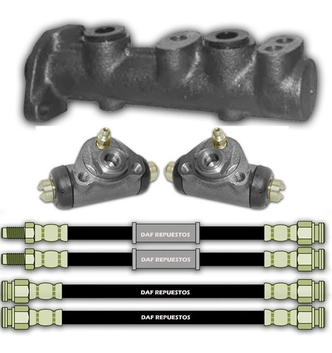 Bomba De Freno + 2 Cilindros + 4 Flexibles Para Fiat Regatta