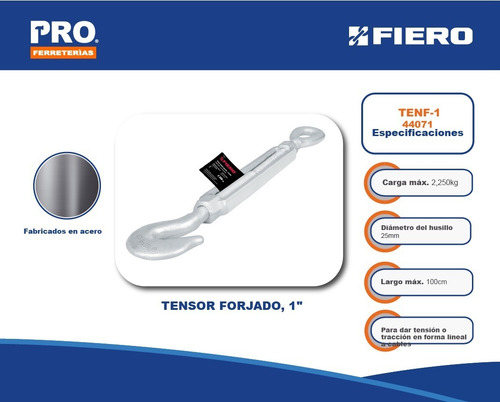 Tensor Forjado 1' Gancho-argolla, Fiero