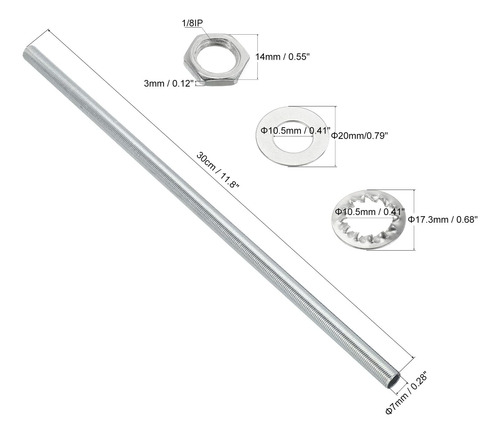 Kit De Tubo De Lámpara De 11.8 Pulgadas Tuercas De Blo...